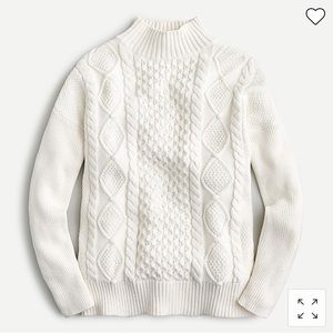 J Crew Swingy cable-knit mockneck sweater